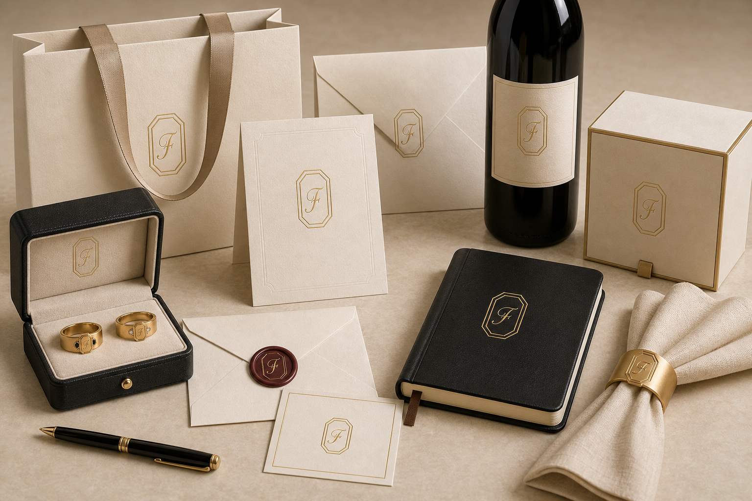 Photorealistic FEDORENKO stationery and packaging suite